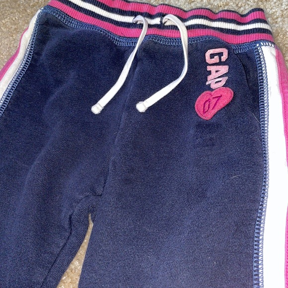 Gap 12-18 month Sweatpants navy blue pink and white - Picture 4 of 4